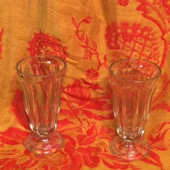 Ice CREAM SUNDAYS/ COKE FLOATS CLEAR VINTAGE GLASS - Picture 2 of 3